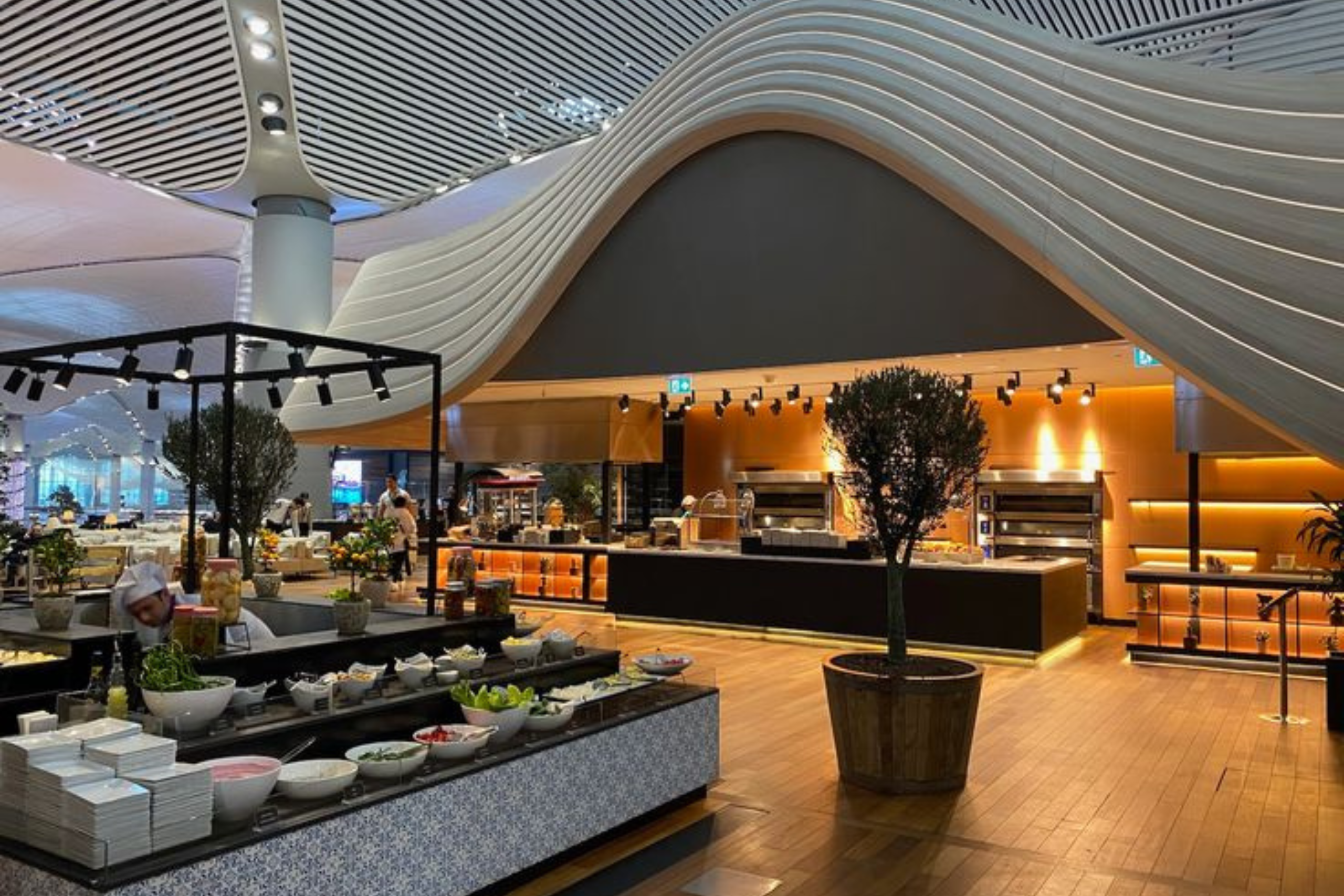 An image showing the luxurious Turkish Airlines business class Lounge.