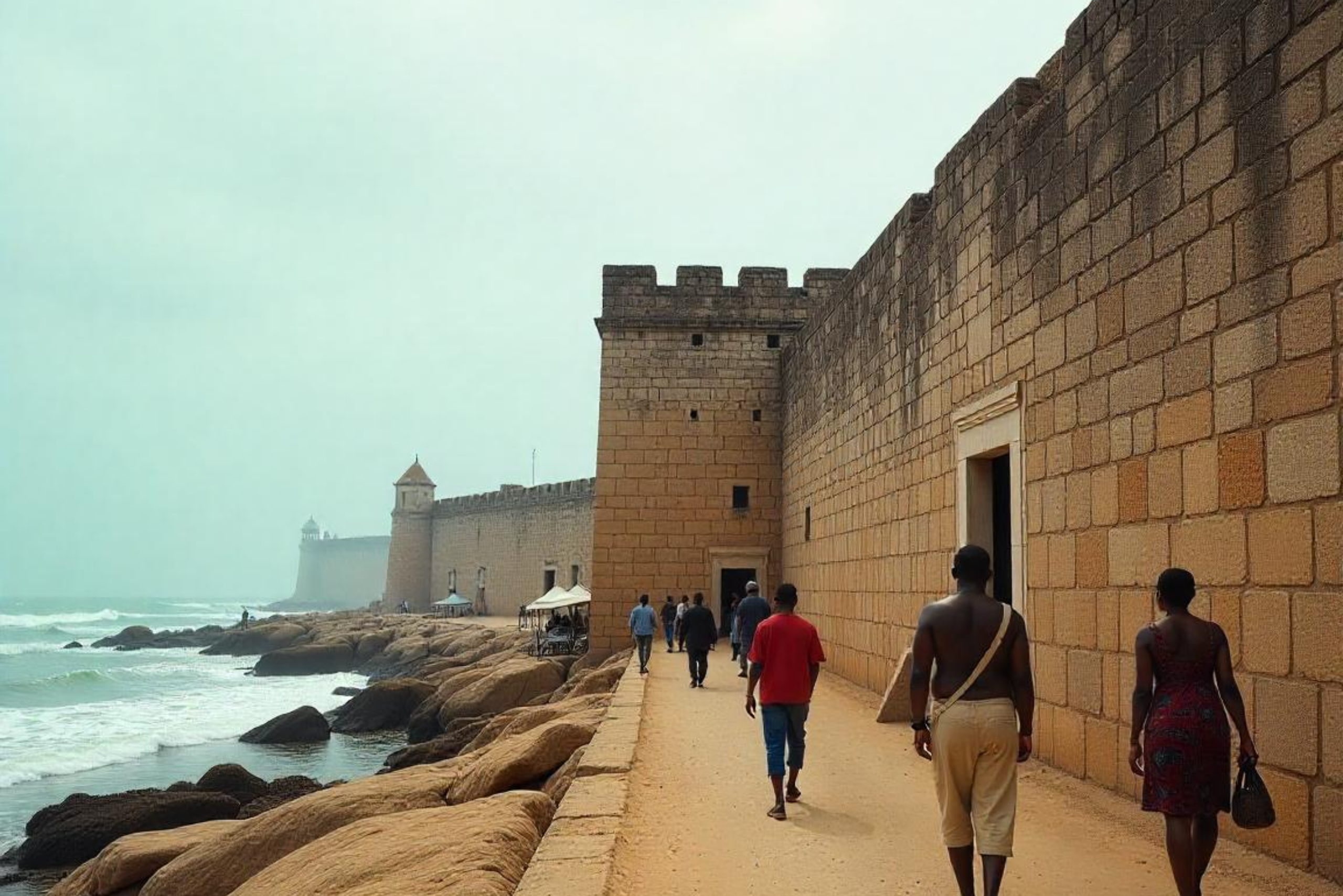 An image depicting the Cape Coast Castle in Ghana.
