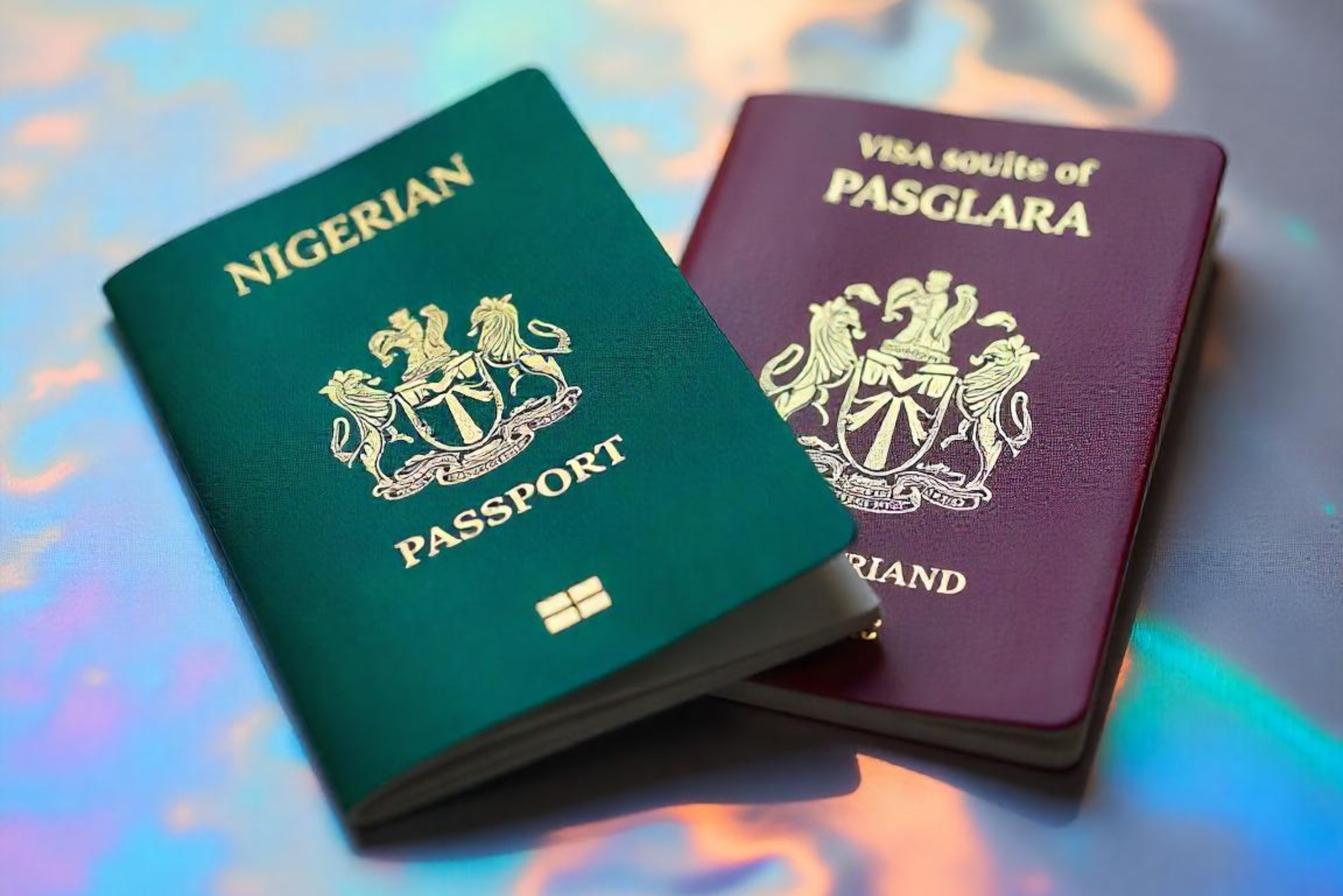 An image showing the Nigerian passport next to a European passport depicting access to other countries. 