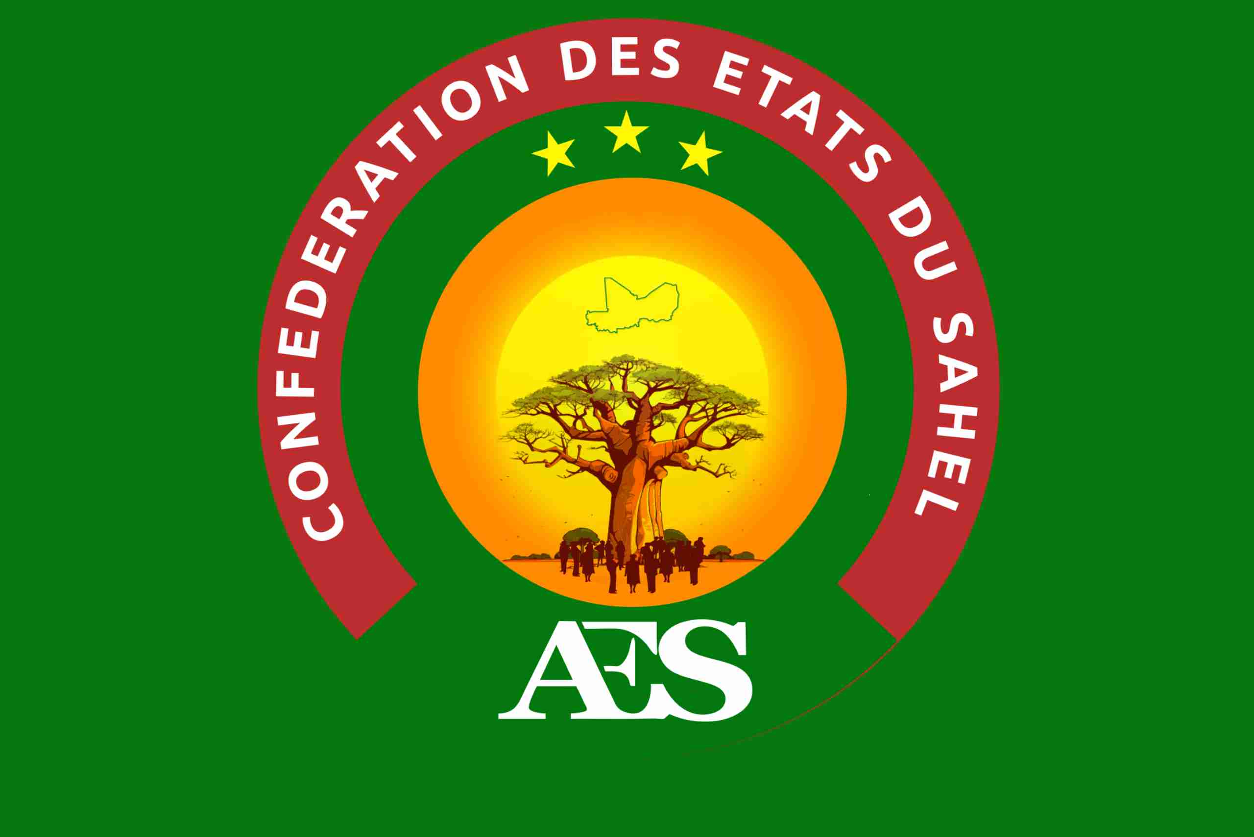 An image showing the official emblem of the Confederation of Sahel States (AES).