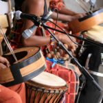 An image showing a set up of an African music festival.