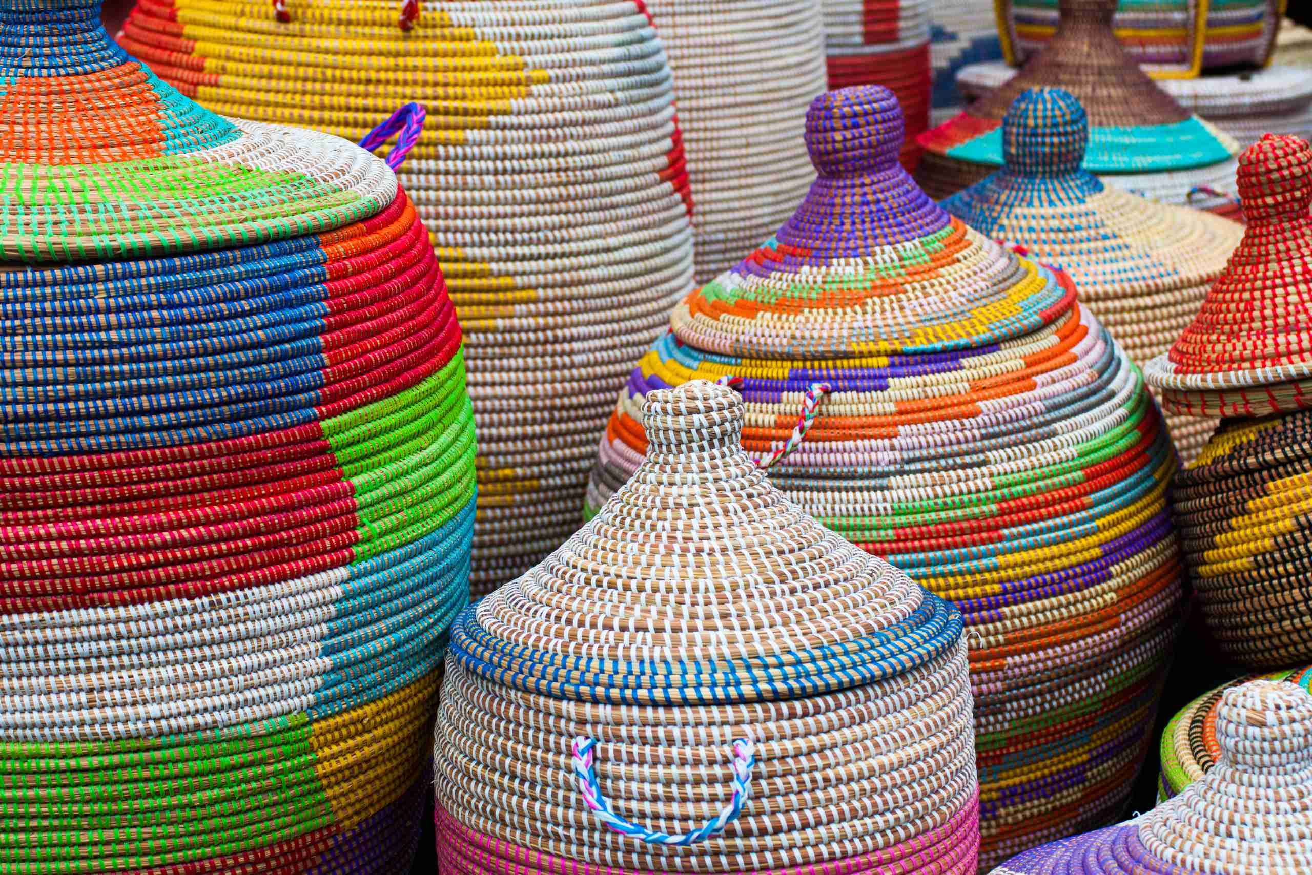 An image showing African baskets depicting traditional African crafts.