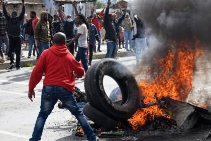 Protesters in Johannesburg during xenophobia in South Africa demonstrations