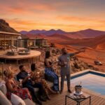 Affordable luxury Namibia lodge overlooking Sossusvlei dunes at sunrise